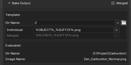 Bake Output & File Naming Templates
