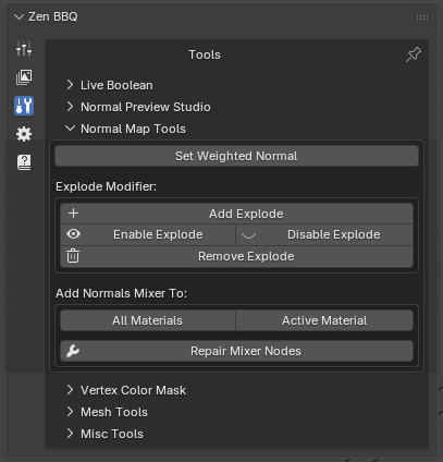 Normal Maps tools panel