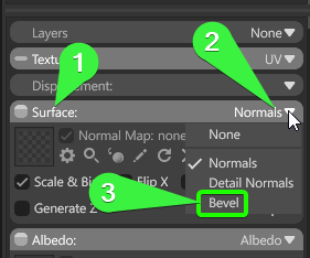 bevels setup
